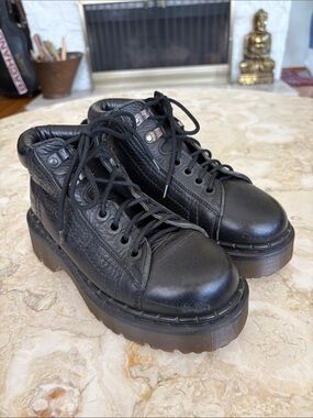 Dr. Martens Vintage 8316 Goth Punk Platform Leather Boots Made in England Rare